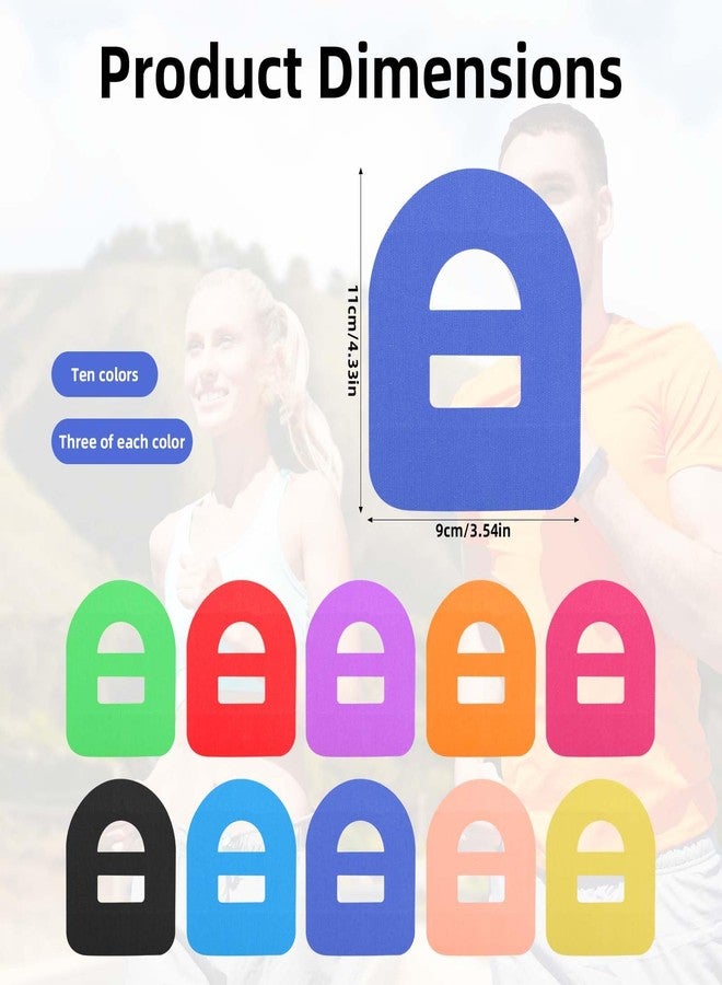 Fukaisu 30pcs Adhesive Over Patches for Omnipod 5, Colorful Waterproof & Breathable Adhesive Overpatches Sweatproof CGM Sticker Tape Pre-Cut Sensor Covers for Omnipod 5 Monitor (10 Colors - Image 2