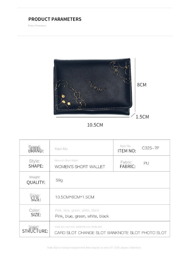 Ladies Purse Wallet PU Leather Mini Women Wallet Card Holder Organiser Wallet Wristlet Clutch Wallet with Zipper Pocket Coin Purse