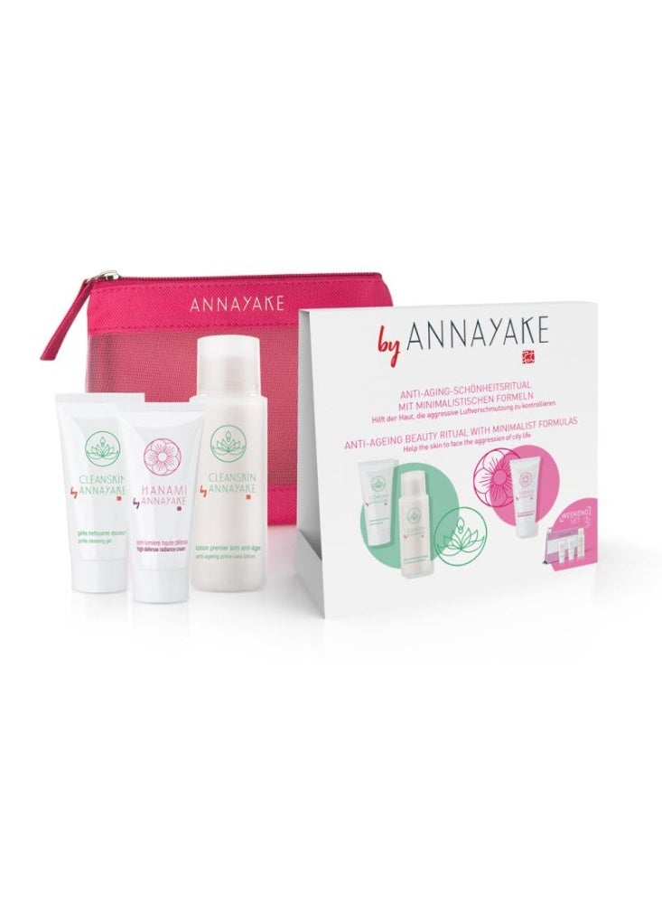 Annayake Cleanskin Gelée Gentle Cleansing Gel 30ml + Annayake Hanami High Defense Radiance Cream 50ml + Annayake Cleanskin Anti-Aging Prime Care Lotion 30ml - Image 1