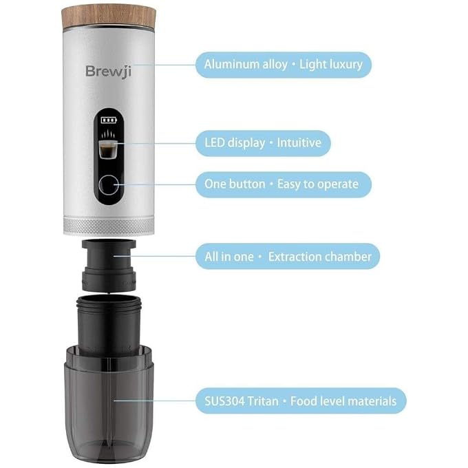 Portable Self-Heating Espresso Machine and Coffee Maker Including Milk Frother - Image 3