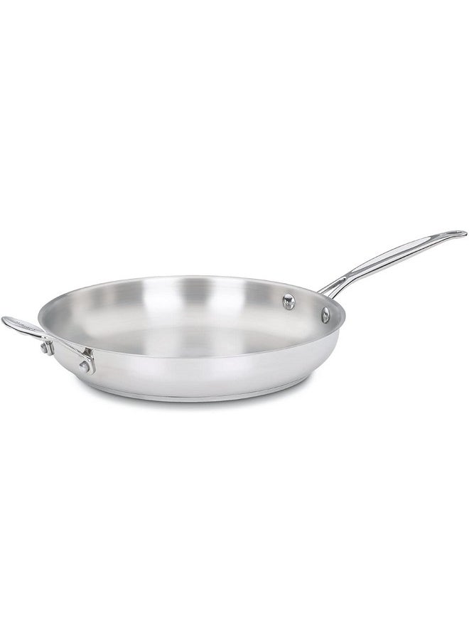 كويزينارت مقلاة Cuisinart 722-30H Chef's Classic المصنوعة من الفولاذ المقاوم للصدأ والمفتوحة مقاس 12 بوصة مع مقبض مساعد، مصنوعة من الفولاذ المقاوم للصدأ  - Image 1