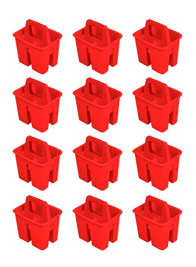 Storex Mini Classroom Caddy, Multipurpose Classroom Organizer with Handle, Red, Pack of 12 (01063U12C) - Image 1