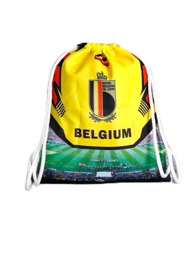Soccer Fans Drawstring Backpack Sports Gym Bag For Women Men, Equipment Storage Cinch Gym Sackpack,Football Clubs of Various Countries Drawstring Backpack