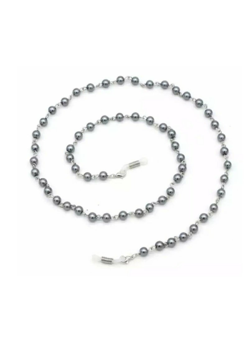 اكسوارات ار ايه سلسلة نظارة لولي (لؤلؤ) فضي  - Image 2