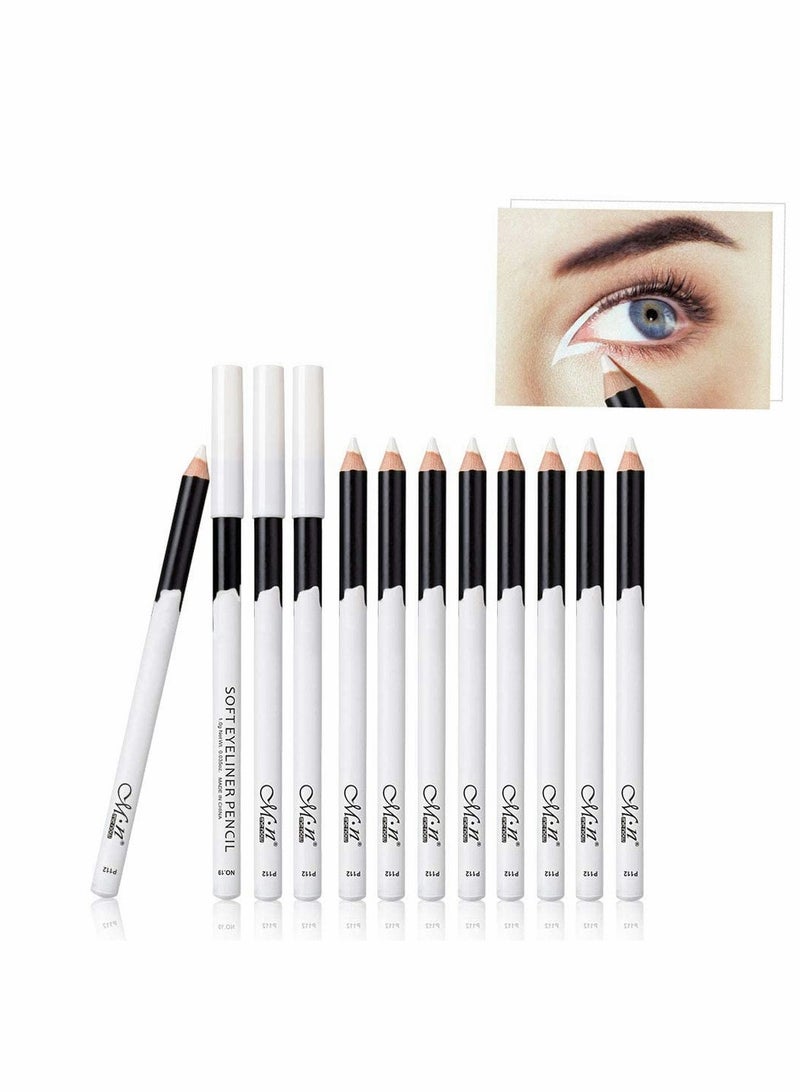 Generic 12 Packs White Eyeliner Pencil, Professional Highlighter EyeLiner Pen, Eye Liner Waterproof Long Lasting Eye Brighten  - Image 1