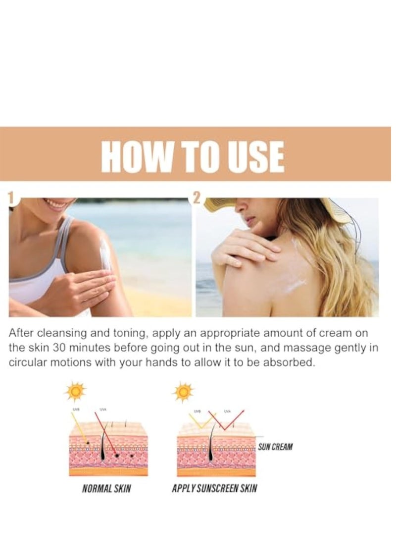 إيلهو واقي من الشمس SPF 50 ، كريم شمس للأرز ، PA +++ SPF 50 كريم الشمس مع مستخلصات الأرز ، كريم واقي من الشمس مرطب للجسم والوجه ، حماية قوية من الأشعة فوق البنفسجية UVA و UVB ، واقي من الشمس مقاوم للماء وغير دهني ، 50 مل - Image 4