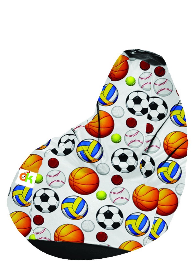 Fluffy Artificial Leather Football Sports Kids Bean Bag XXXL - Image 2