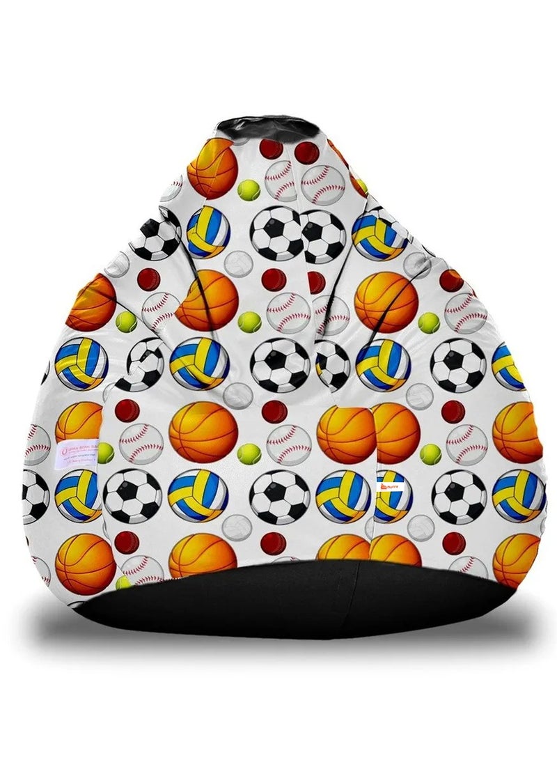Fluffy Artificial Leather Football Sports Kids Bean Bag XXXL - Image 1