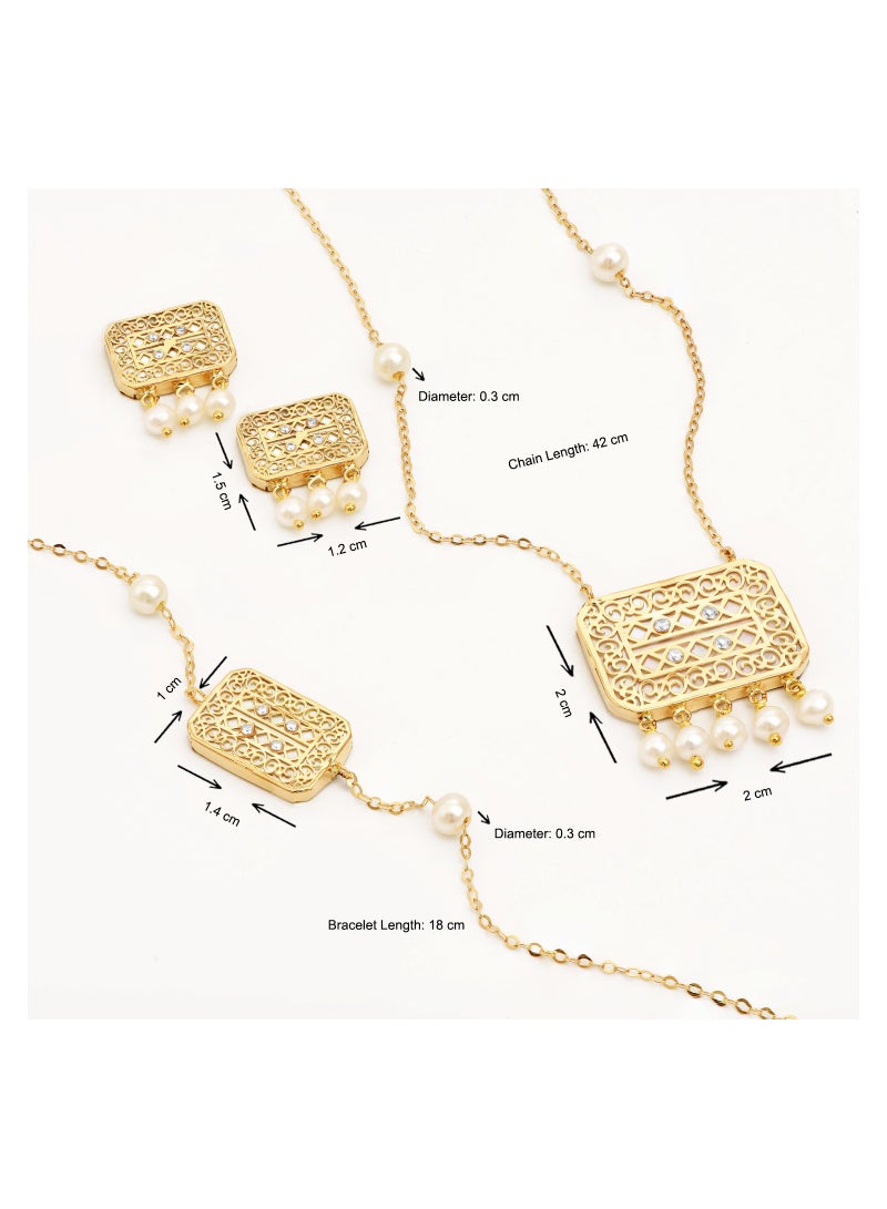 AL ROMAIZAN Sadaf 18K Medallion Traditional Gold Set  - Image 2
