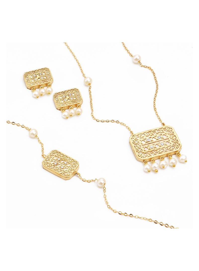 AL ROMAIZAN Sadaf 18K Medallion Traditional Gold Set  - Image 1