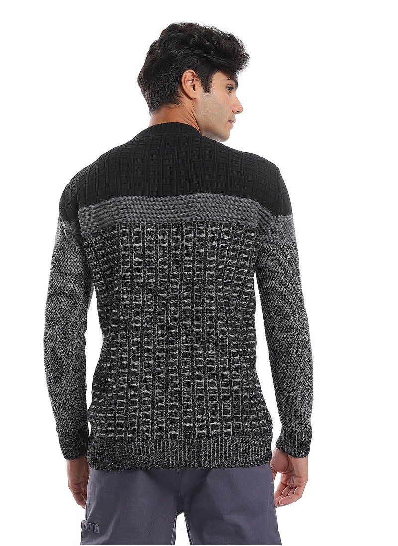 Caesar - Wool Mens Pullover With Multi Design - Image 1