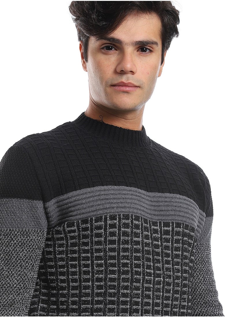 Caesar - Wool Mens Pullover With Multi Design - Image 1