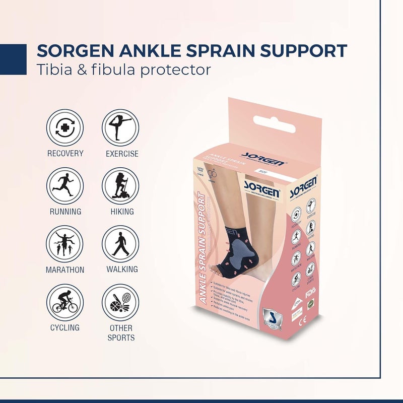 Sorgen Ankle Sprain Support Sleeve | Compression Sleeve for Tibia and Fibula Sprains | Ankle Sleeve and Protector for Pain Relief, Stability and Recovery (Medium) - Image 5