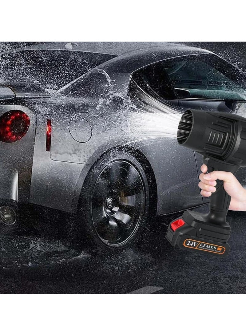 24V Cordless Portable Electric Air Blower - 12000 RPM Turbo Power for Car Cleaning and Drying, Multi-Purpose Air Dryer with Rechargeable Lithium Battery Ideal for Cleaning Dust, Leaves, and Grills  - Image 4