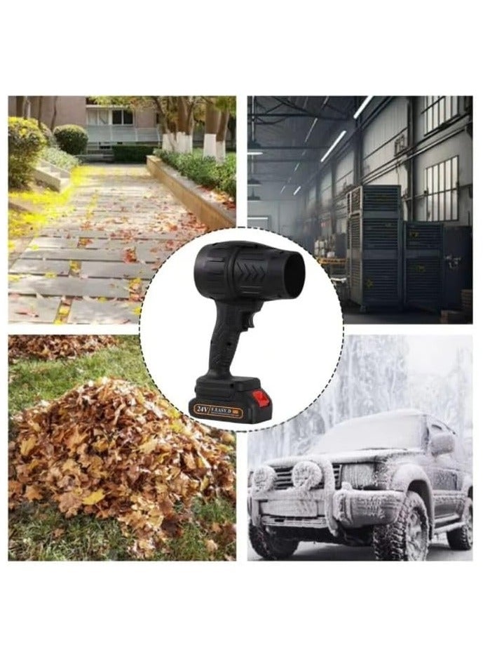 24V Cordless Portable Electric Air Blower - 12000 RPM Turbo Power for Car Cleaning and Drying, Multi-Purpose Air Dryer with Rechargeable Lithium Battery Ideal for Cleaning Dust, Leaves, and Grills  - Image 2
