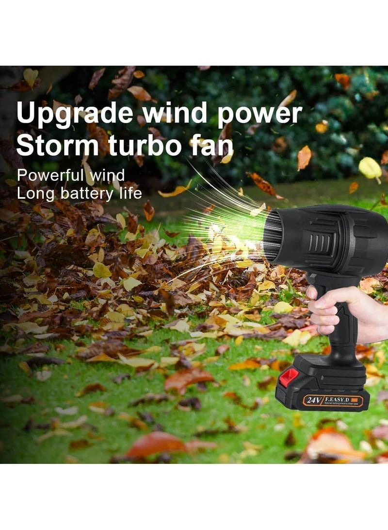 24V Cordless Portable Electric Air Blower - 12000 RPM Turbo Power for Car Cleaning and Drying, Multi-Purpose Air Dryer with Rechargeable Lithium Battery Ideal for Cleaning Dust, Leaves, and Grills  - Image 3