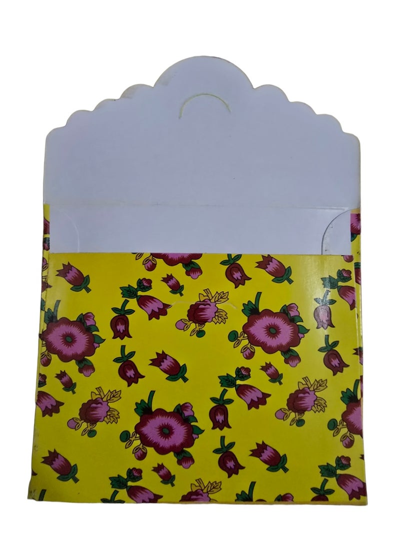 Al Zaabiah Elegant Eid Envelope with Traditional Floral Design- Yellow - Image 2
