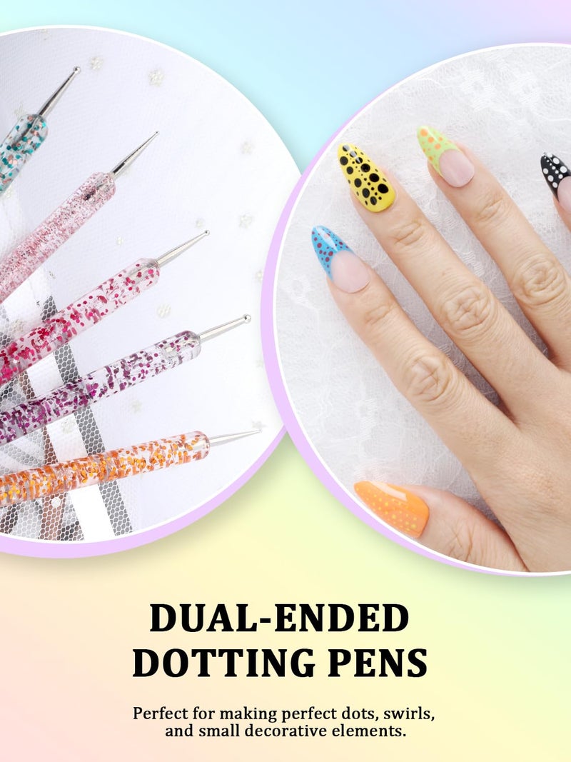 YOOVR 33PCS Nail Art Brushes Set, Nail Art Tools, Nail Design Tools with Gel Nail Brush, French Tip Tool Liner Brushes, Dotting Tools, Builder Gel Brush, Nail Tech Beginners Must Haves Stuff Supplies - Image 5