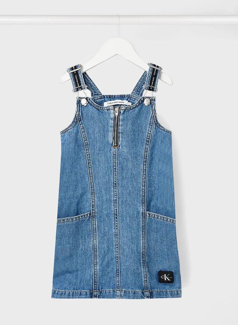 Calvin Klein Jeans Kids Aline Dungaree Denim Dress