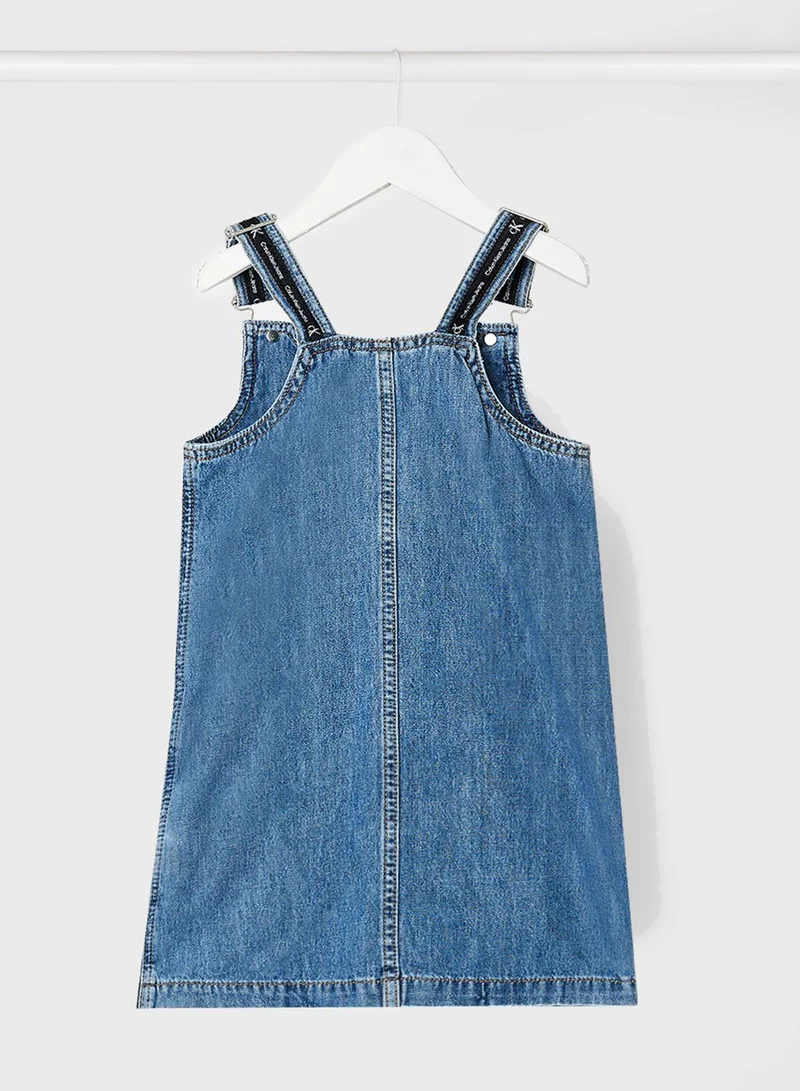 Calvin Klein Jeans Kids Aline Dungaree Denim Dress