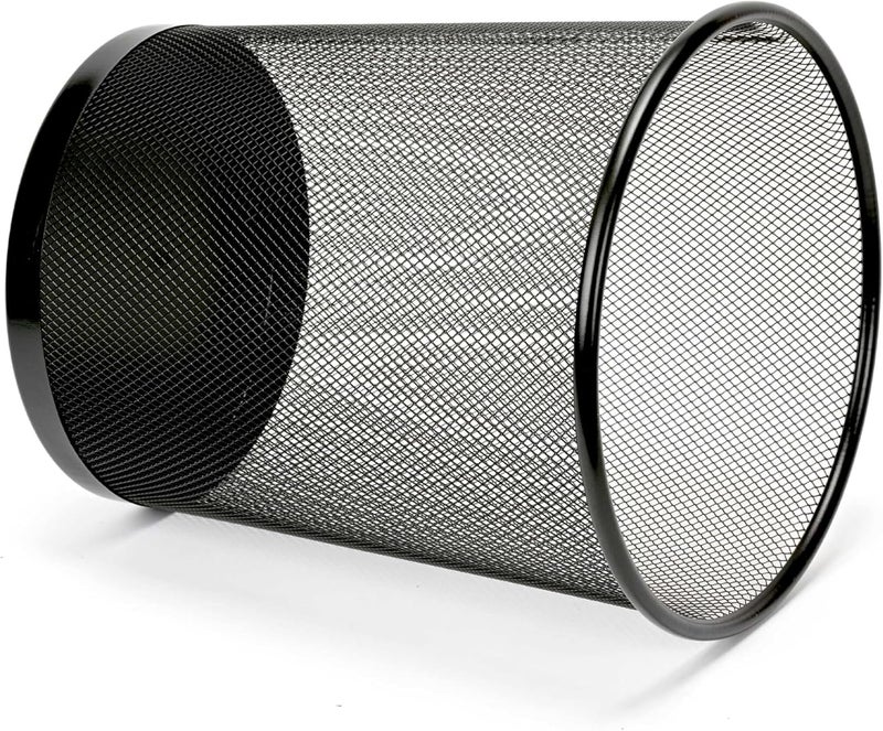 FIS Wire Mesh Waste Basket - Durable Round Metal Mesh Bin, Classic Black, 240x295x335mm - Image 2