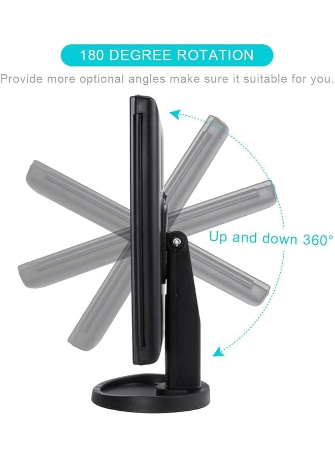 إيروريكس مرآة مكياج مزودة بـ 22 ضوء LED وشاشة تعمل باللمس وعدسة مكبرة 1X و2X و3X و10X ومرآة زينة صغيرة قابلة للطي ومرآة مستحضرات تجميل مرنة - Image 2