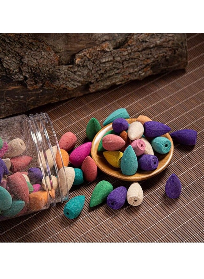 Colorful Aromatic Incense for Therapy, Reverse Flowing Smoke, Waterfall Shape, for Relieving Anxiety, Stress, and Yoga, 80-100 Pieces - Image 1