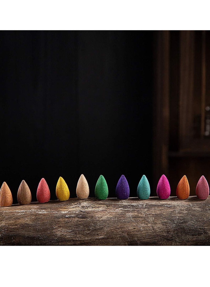 Colorful Aromatic Incense for Therapy, Reverse Flowing Smoke, Waterfall Shape, for Relieving Anxiety, Stress, and Yoga, 80-100 Pieces - Image 2