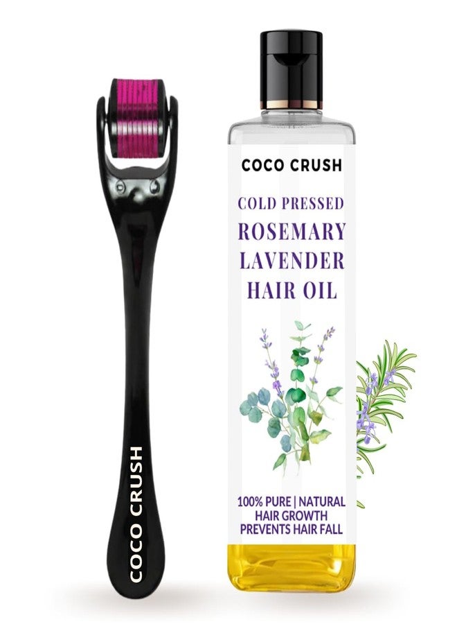 Coco Crush Rosemary Lavender Hair Growth Oil & Derma Roller Combo | Stimulates Hair Regrowth, Strengthens Roots & Improves Oil Absorption | Natural, Safe, Effective Scalp Care for Men & Women (50ML+ROLLER) - Image 1