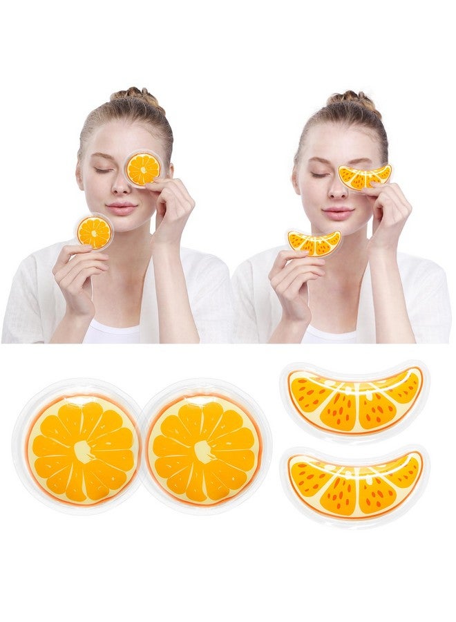 كونبيلا جل ثلجي، وسادات تبريد للعين قابلة لإعادة الاستخدام، ولصقات تحت العين، علاج ساخن وبارد لاحمرار العين، وتسكين الألم والاسترخاء (برتقال) - Image 2