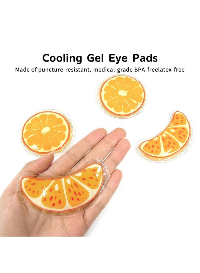 كونبيلا جل ثلجي، وسادات تبريد للعين قابلة لإعادة الاستخدام، ولصقات تحت العين، علاج ساخن وبارد لاحمرار العين، وتسكين الألم والاسترخاء (برتقال) - Image 3