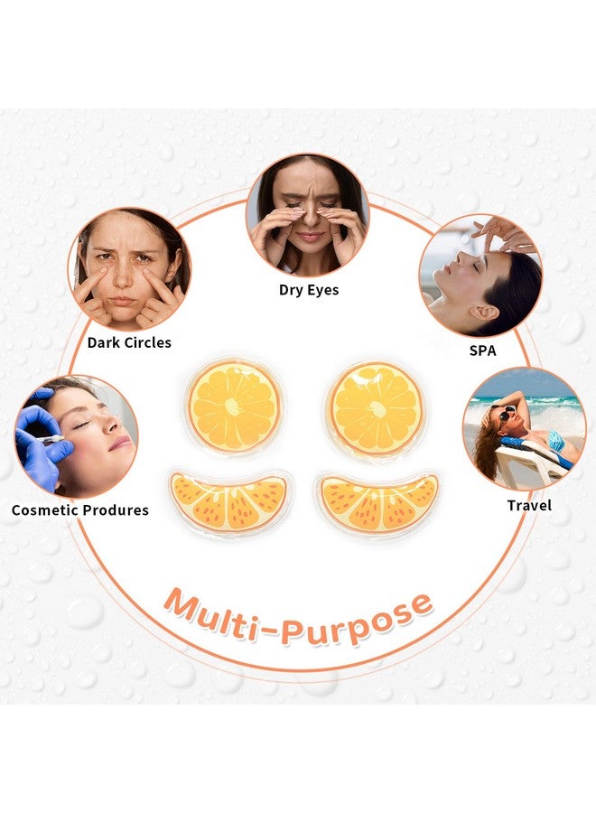 كونبيلا جل ثلجي، وسادات تبريد للعين قابلة لإعادة الاستخدام، ولصقات تحت العين، علاج ساخن وبارد لاحمرار العين، وتسكين الألم والاسترخاء (برتقال) - Image 5