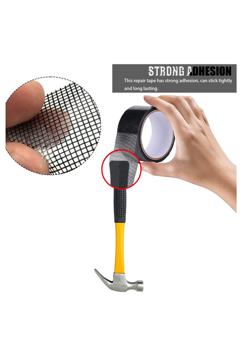 SOLARAE Window Screen Repair Kit Screen Repair Patch Tape Stribg Adhesive Backing for Doors DIY Fiberglass Covering Mesh for Repairing Tears Holes Fixing Waterproof Ventilated 2PCS - Image 5