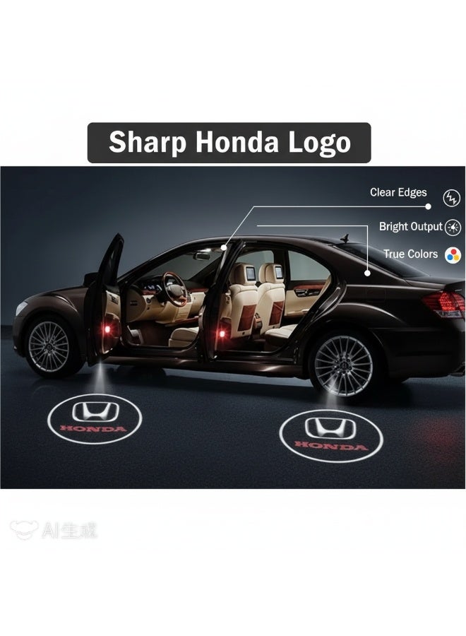 Honda 2-Piece LED Car Door Honda Logo Projector Shadow Light Set - Image 2