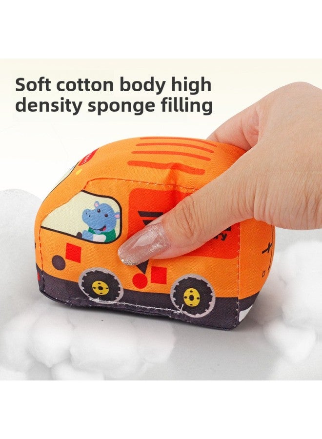 Baby Toy Cloth Car With Storage Bag Animal Carpet Ringing Paper Transportation Tool Baby Cloth Car-Color:952-1 Cloth Car Suit (9 Cars) 200g  - Image 4