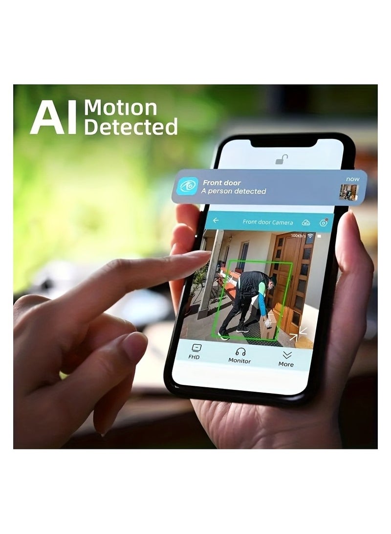 2 كيلو تعمل بالطاقة الشمسية كاميرا الأمن اللاسلكية دعم الاقتران عبر اتصال لاسلكي ، في الهواء الطلق واي فاي المنزل كتف رصاصة الكاميرا ، الأضواء ، بير كشف الحركة ، 2-واي الصوت ، كاميرات الأمن اللاسلكية في الهواء الطلق بطارية تعمل بالطاقة واي فاي مراقبة كاميرا داخلية لأمن المنزل تنبيه الحركة مع سيرينسبوتليت اللون للرؤية الليلية ، ، سحابة / سدستوراج - Image 3