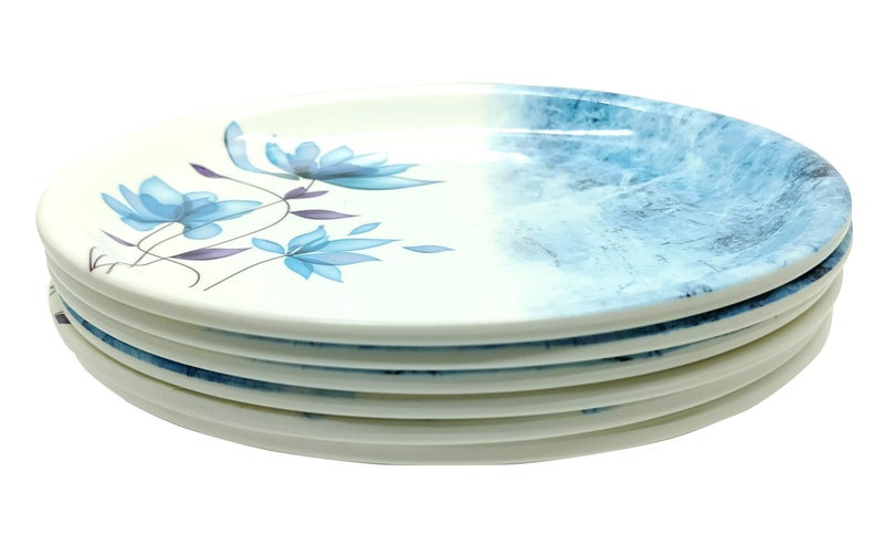 LASERBOT NASTA Melamine Round Half Size Dinner & Lunch Plates Pack of 6 (8 Inch) (6Pcs Half Plates) (Blue) - Image 3