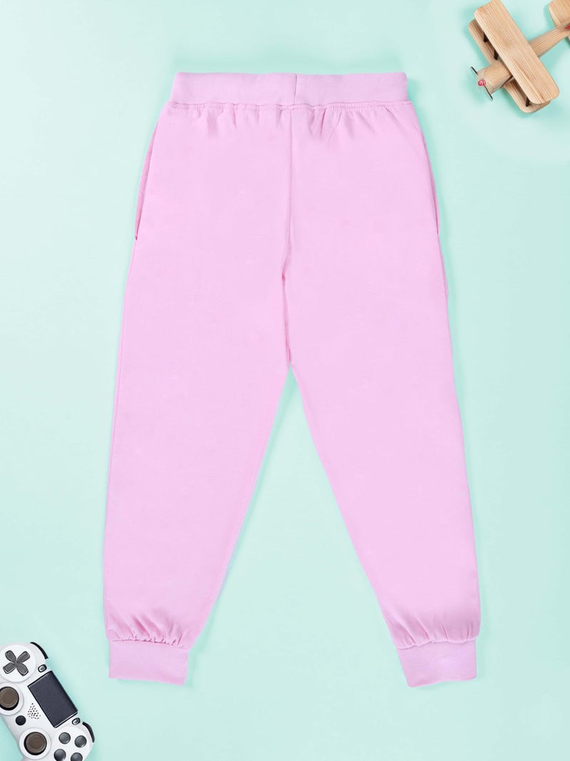 KiddoPanti 100% Cotton Track Pants for Boys & Girls | Soft Single Jersey Fabric | Elastic Waist with Drawcord | Full Length with Rib Hem & Pockets | Joggers and Lowers for Kids, Baby Pink - 2-3Y - Image 4