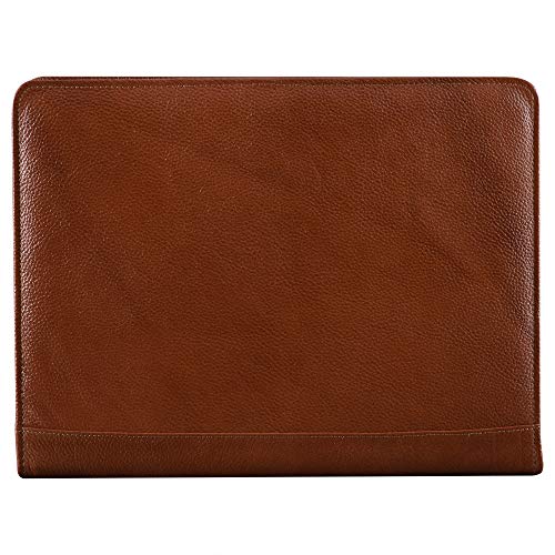 BRAND LEATHER Genuine Leather File Folder to Keep A4 Size documents, Pen Holder (TAN) - Image 3