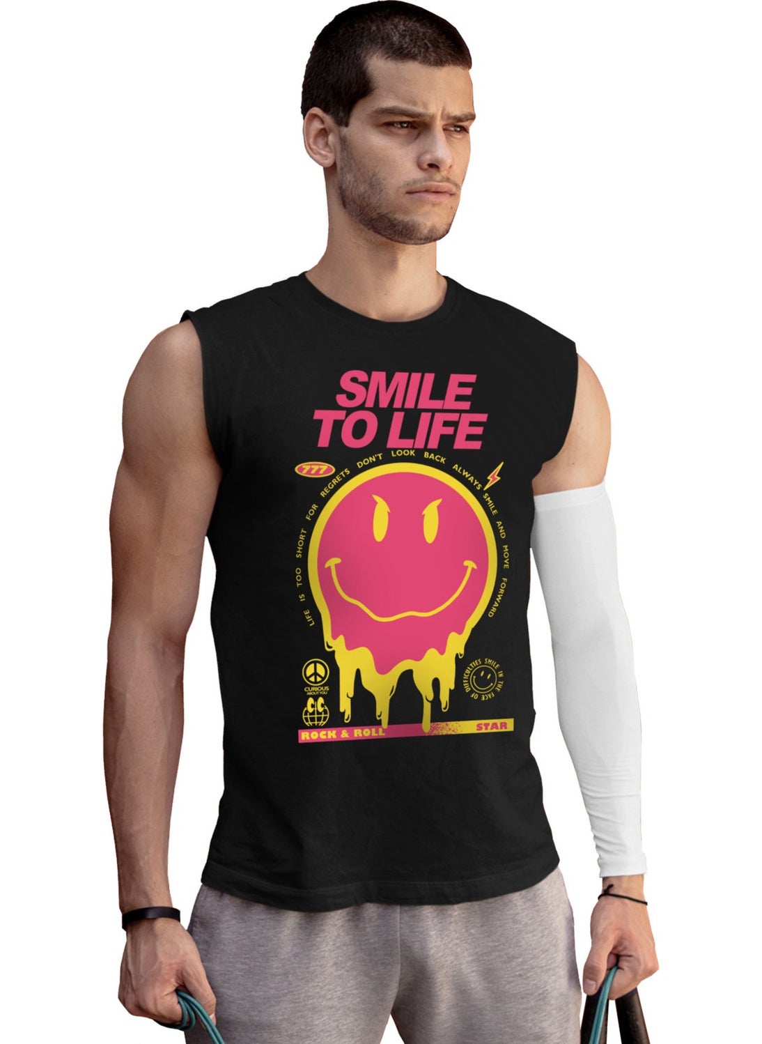 Smile to Life Black Cut Sleeve / Sleeveless Men's T-Shirt - pzsku/Z8AB197AE7F8FE909B429Z/45/_/1739291146/a6a2a0c0-26a4-4a9b-bc4c-a37242d40555