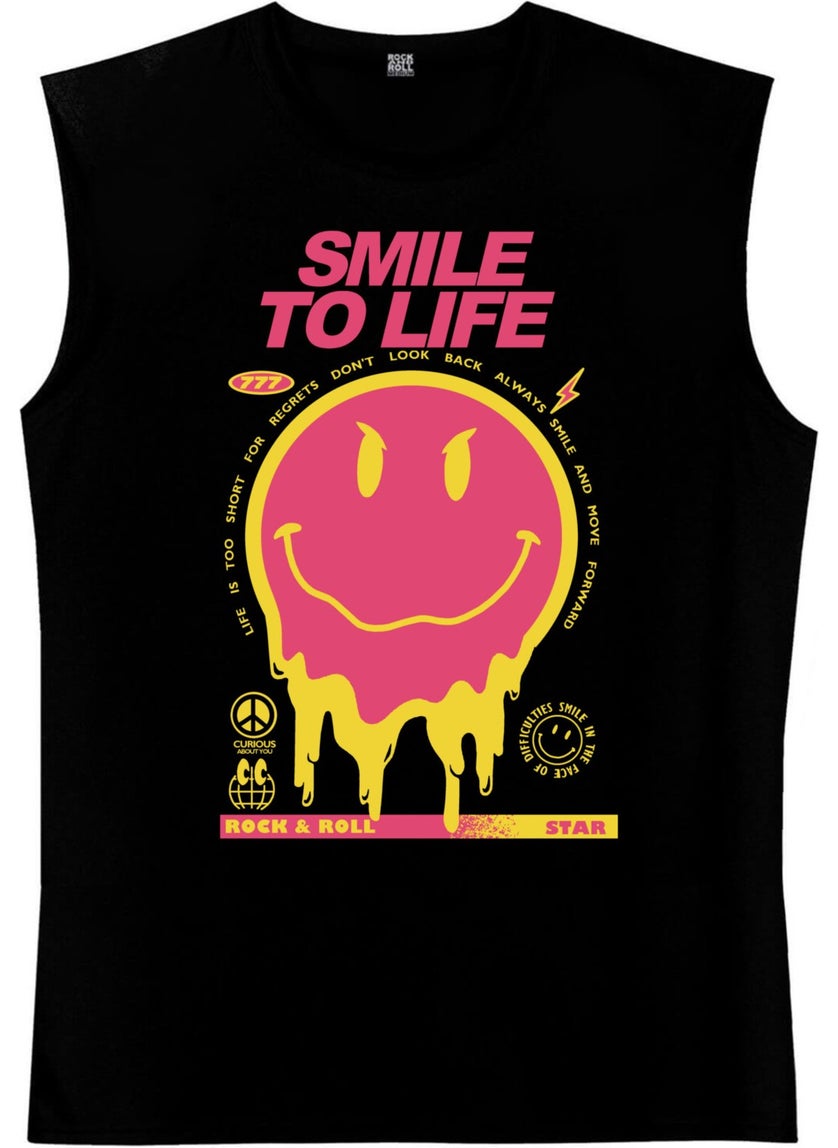 Smile to Life Black Cut Sleeve / Sleeveless Men's T-Shirt - pzsku/Z8AB197AE7F8FE909B429Z/45/_/1739291152/573916c5-ee60-4b49-a706-434b6bba8e52