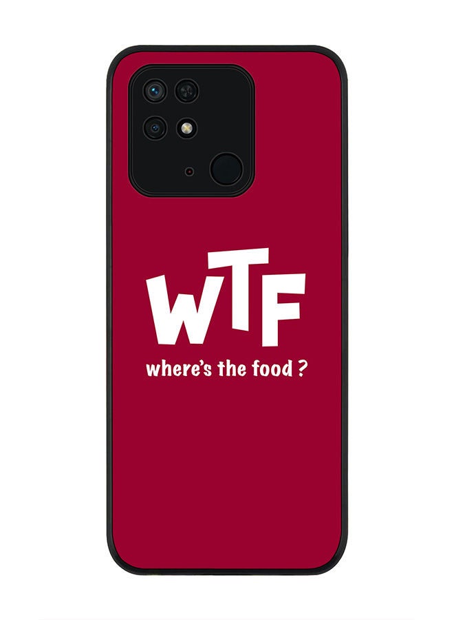 Stylizedd Rugged Black edge case for Redmi 10C 4G  Slim fit Soft Case Flexible Rubber Edges Anti Drop TPU Gel Thin Cover - Where's the food? - Image 1