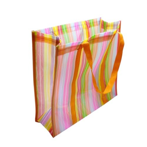 More Fiesta 3 Large Gusseted Mexican Mercado Bags, High Thread Mesh 17 x 14 Inches Size - Tote Market Reusable Grocery Multipurpose Bag with Assorted Colors - Image 3
