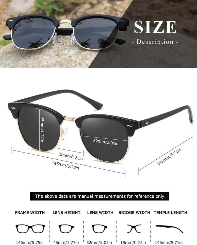 AEVOGUE Polarized Sunglasses For Women And Men Semi Rimless Frame Retro Sun Glasses AE0369 - Image 4