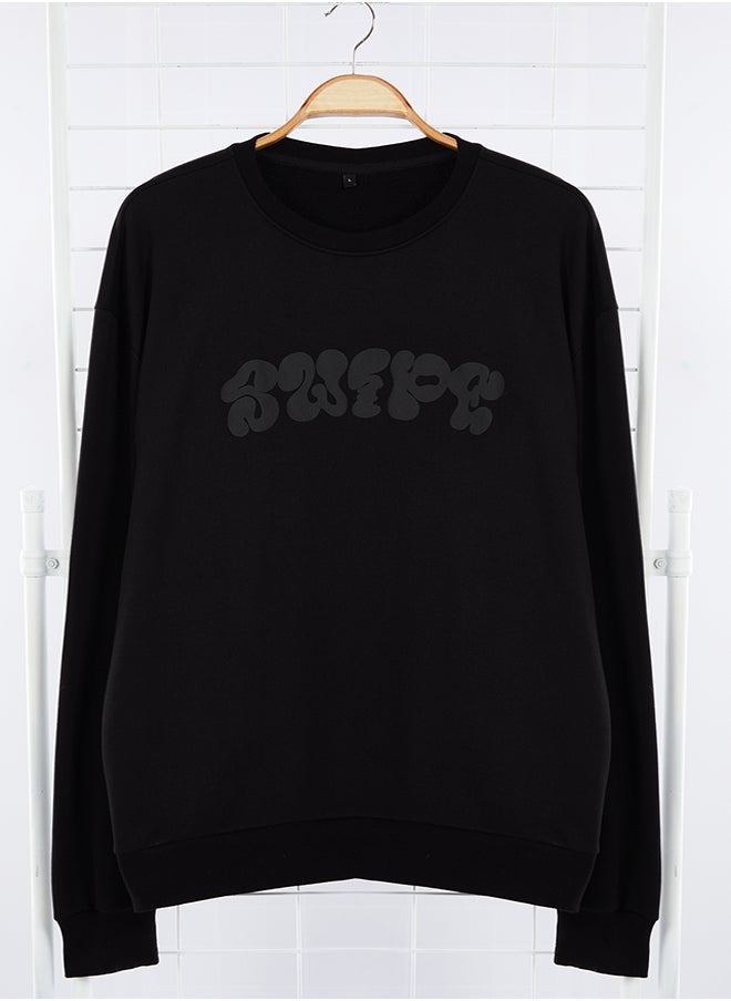 Black Oversize/Wide Cut Embossed Printed Sweatshirt TMNAW25SW00046 - pzsku/Z8AB1B91CEC9CEB5AE337Z/45/_/1729755111/9d2bee3a-4262-424d-92e6-da7ea1c49f21