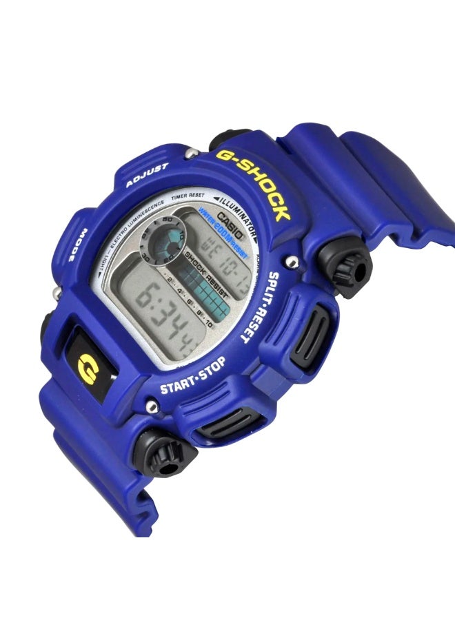 Casio G-Shock DW-9052-2V, Digital Watch, Blue Resin Band and Case, Shock Resistant, 200M Water Resistance, EL Backlight, Stopwatch, Countdown Timer, Alarm, Auto Calendar - Image 2