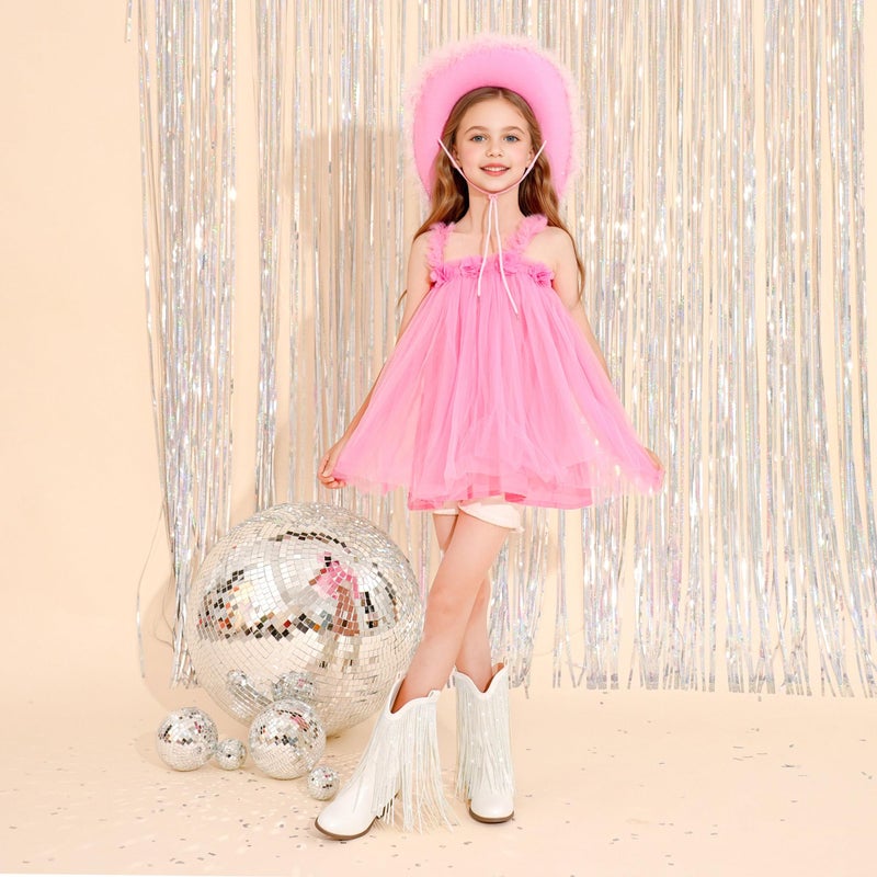 LAURMOSA Girls Cowboy Boots for Girls Cowgirl Boots Size 13 Fringe Rhinestone Sparkly Tassel White Cow Girl Western Little Kids Mid Calf Pointed Toe Party Birthday Dress Church Fancy (L1056PUWhite 13) - Image 2