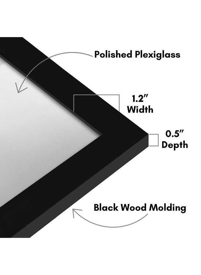 Americanflat - Americanflat 18x32 Poster Frame with Polished Plexiglass - Black Picture Frame - Wide Photo Frames Made of Engineered Wood for Vertical or Horizontal Wall Display - Epic Collection - Black - Image 1