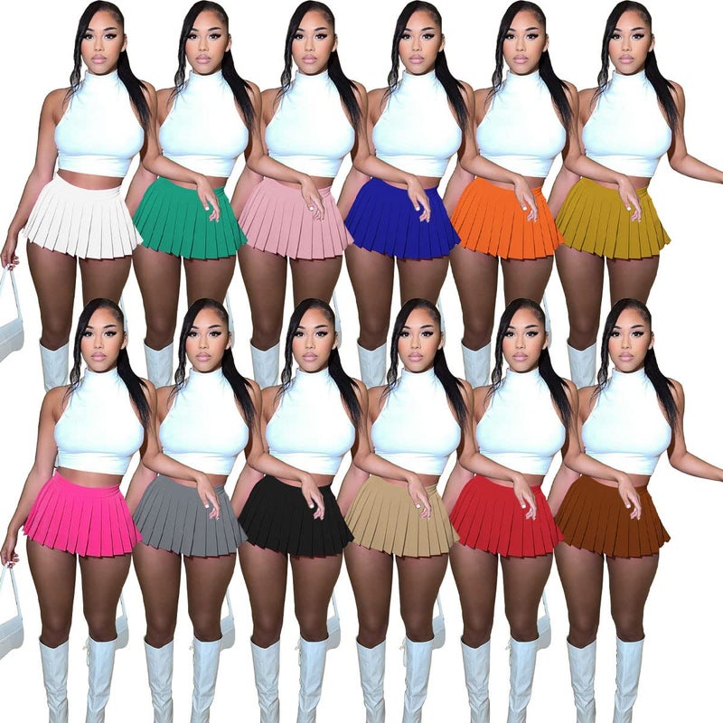ruizedidi Mini Pleated Skirts for Women Sexy, Black Mini Skirt with Slit, Womens Girl Y2k Short Cargo Skirt, Skater A-line Pleated Skirt Black XL - Image 5
