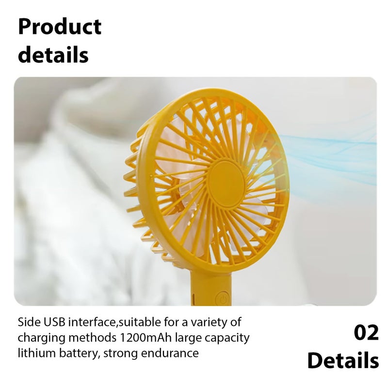 Artifax Makeup Fan ART-B-1 with USB Charging, Portable Compact Design with Detachable Stand and Mobile Holder, 3-Speed Settings, Ideal for Indoor and Outdoor Use (Orange). - Image 5